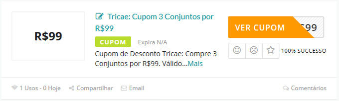 Cupom de Desconto Tricae Dezembro 2023 ⇒ Até 70% OFF