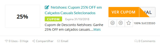 cupom valido netshoes 2018