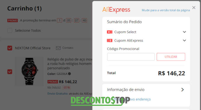 Cupom de desconto AliExpress 2020: como inserir código durante a compra