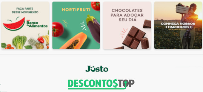 cupom desconto - captura tela site Justo Supermercado