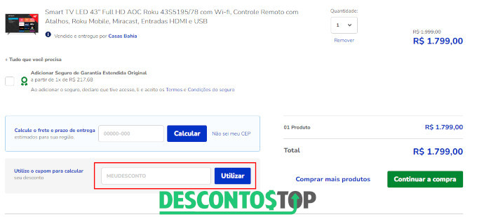 Cupons de desconto do Extra e das Casas Bahia - TecMundo