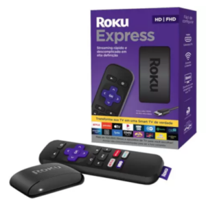promoção Roku Express Streaming Player Full HD - com Controle Remoto e Cabo HDMI