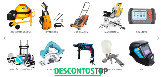 captura de tela site loja do mecânico com alguns produtos