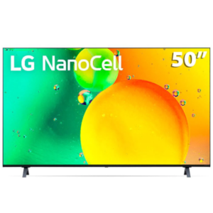imagem ilustrativa Smart TV 50 LG 4K NanoCell 50NANO75 HDMI 20, Nvidia GEFORCE NOW, ThinQ AI, Smart Magic, Google, Alexa