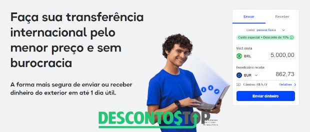 captura de tela página inicial site remessa online