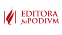 Logo da Juspodivm onde a marca é escrita em vermelho escuro