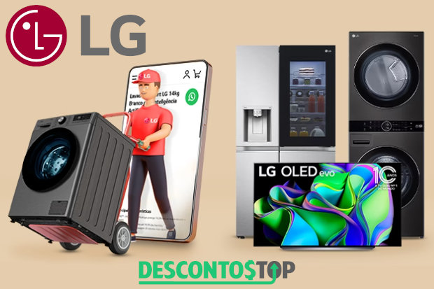 Captura de tela do site LG com alguns produtos