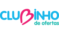 Logo Clubinho de Ofertas nas cores azul e rosa.
