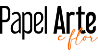 Logo Papel Arte e Flor nas cores preta e laranja.
