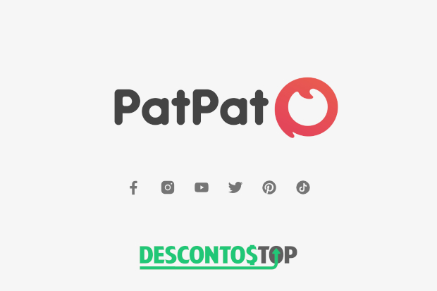 A imagem possui a logo da empresa Patpat e das redes sociais nas quais a empresa está inserida.
