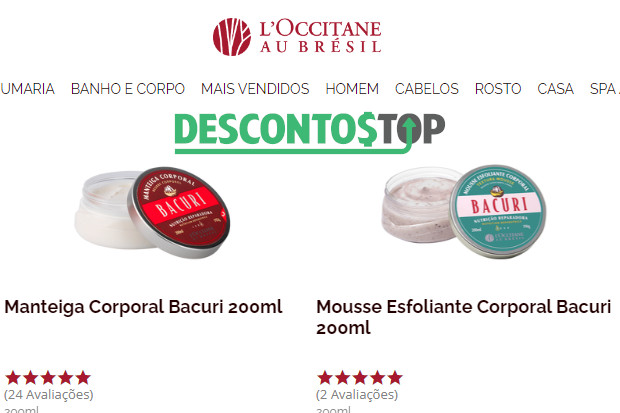 Captura de tela do site Loccitane au Bresil