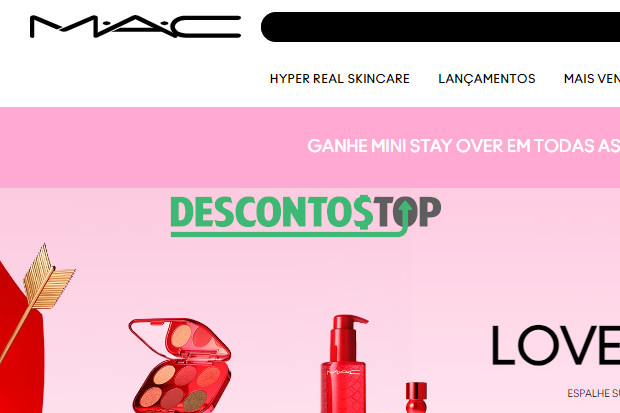Captura de tela do site Mac Cosmetics com destaque para o banner inicial