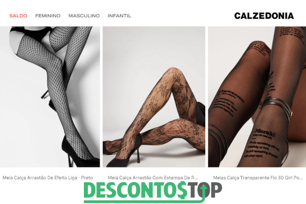 Captura de tela do site Calzedonia mostrando alguns produtos