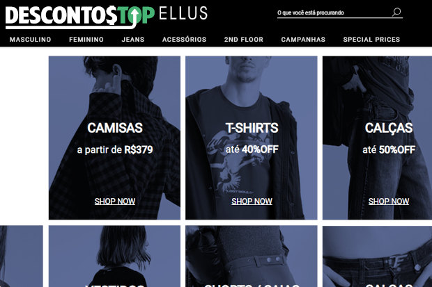 Captura de tela demonstrativa do site Ellus