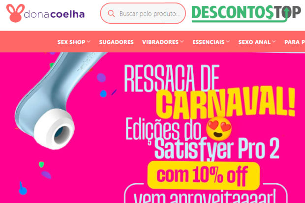Captura de tela demonstrativa do site Dona Coelha