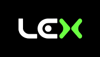Logotipo da marca Lex Gamer com um fundo preto sob a inscrição 