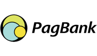 Logo PagBank nas cores preta, amarela e azul.