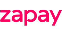 Logo zapay com o nome da marca apresentando letras na cor rosa.